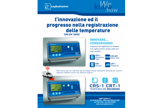 Pubblicita su rivista ZeroSottoZero registratori di temperatura CRR-CRS1-CRT1